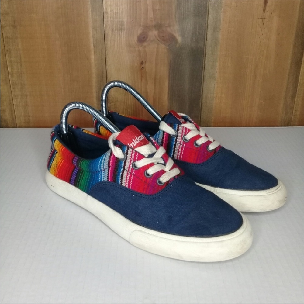 Inkkas Peruvian Tribal Blue Canvas Sneaker Sz 9W - 7M